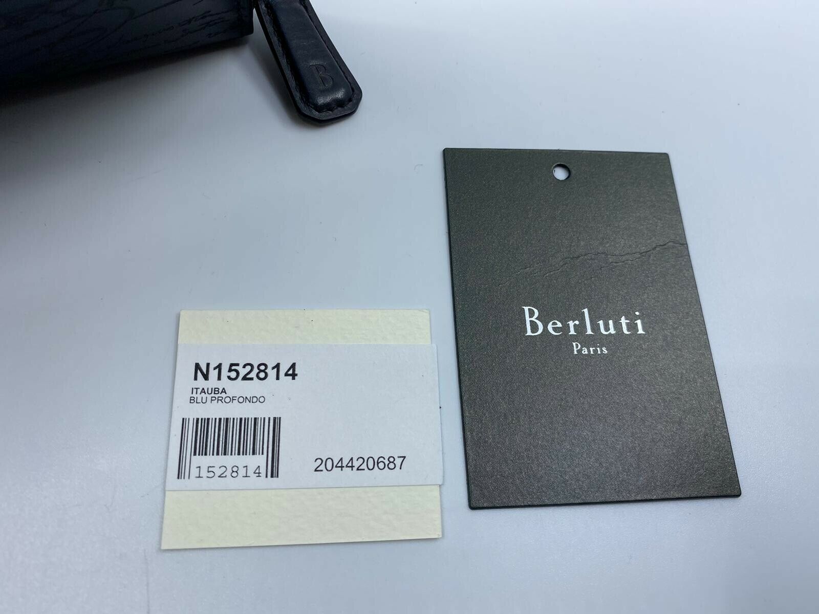 Berluti Men's Blue Itauba Scritto Leather Long Zipped Wallet