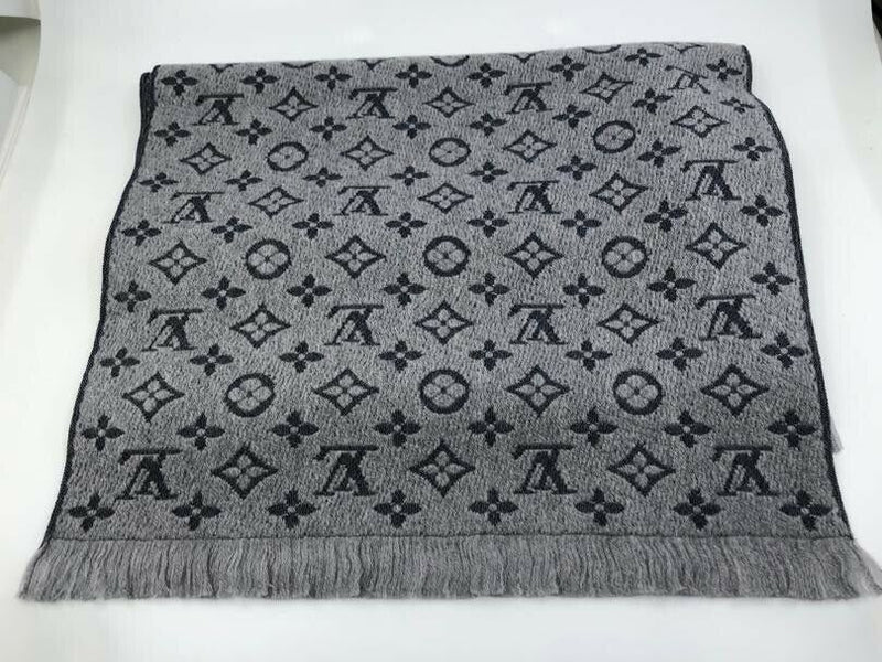 Louis Vuitton Monogram Classic Scarf Charcoal Grey Wool