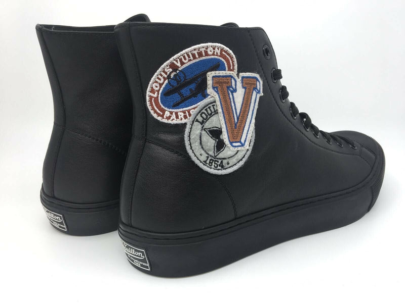 Louis Vuitton Men's Black Canvas Tattoo Sneaker Boot Alpes size 8 US /  7 LV
