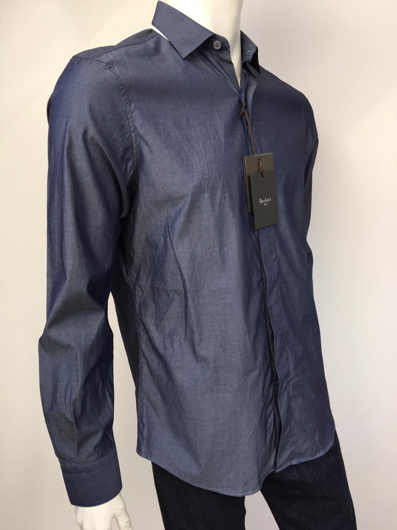 Berluti Chambray Slim Collar Shirt - Luxuria & Co.