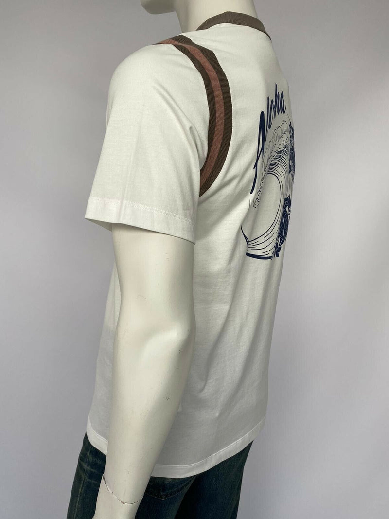 Louis Vuitton Men's Khaki Cotton Varsity Printed Aloha T-Shirt – Luxuria &  Co.