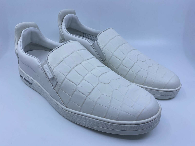 Louis Vuitton Men's White Leather Alligator Frontrow Sneaker – Luxuria & Co.