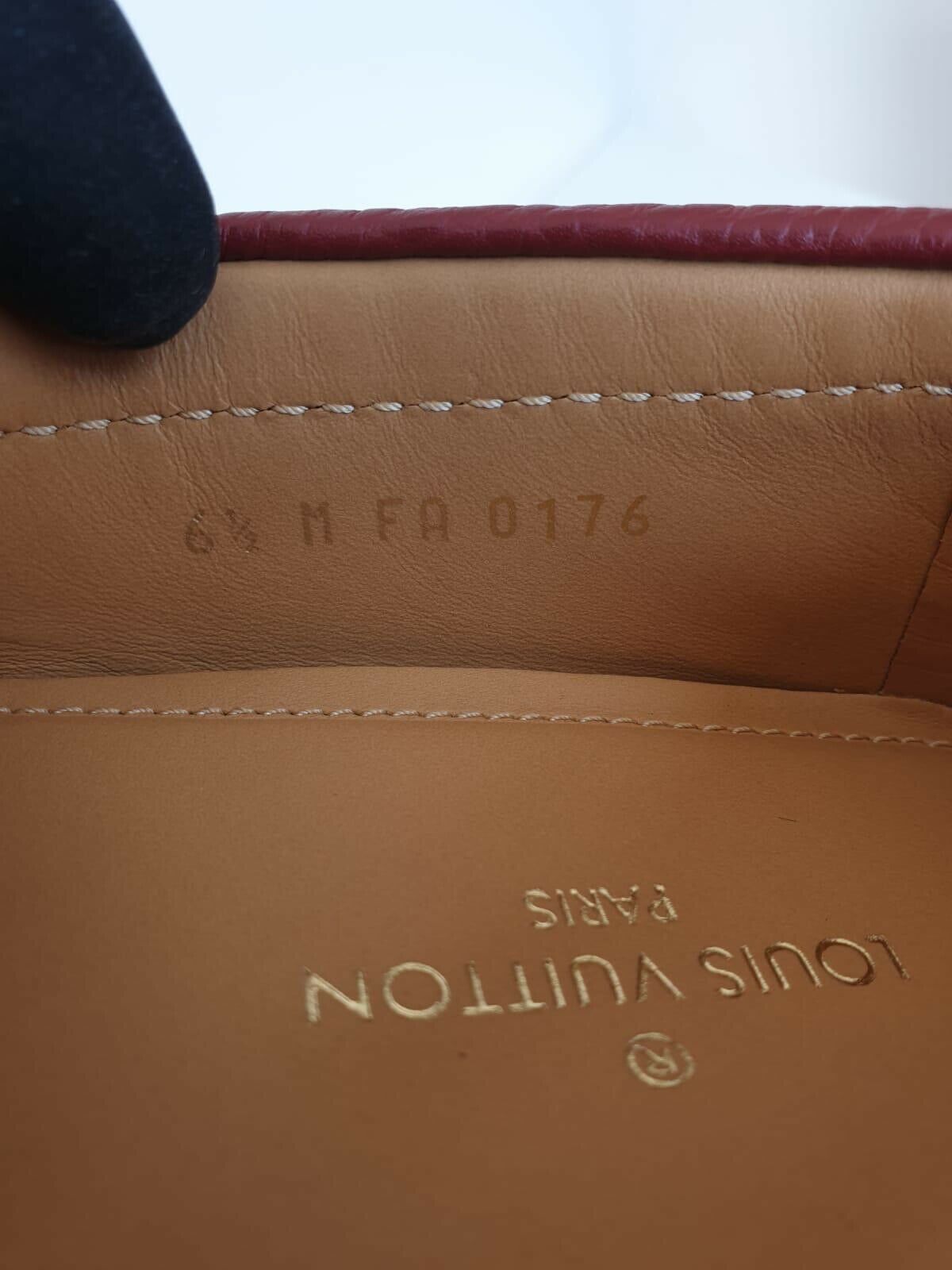 Louis Vuitton Men's Red Leather Monte Carlo Car Shoe Loafer