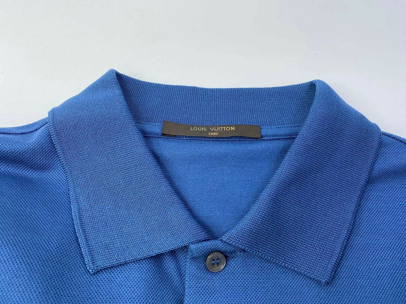 Louis Vuitton Men's Blue Cotton Classic Pique Polo – Luxuria & Co.