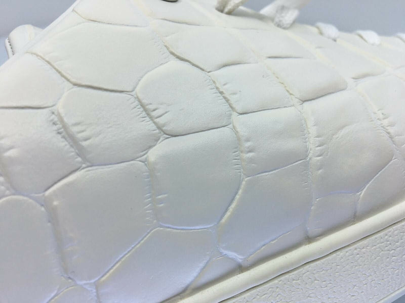 Louis Vuitton White Croc Embossed Leather Frontrow Sneakers Size