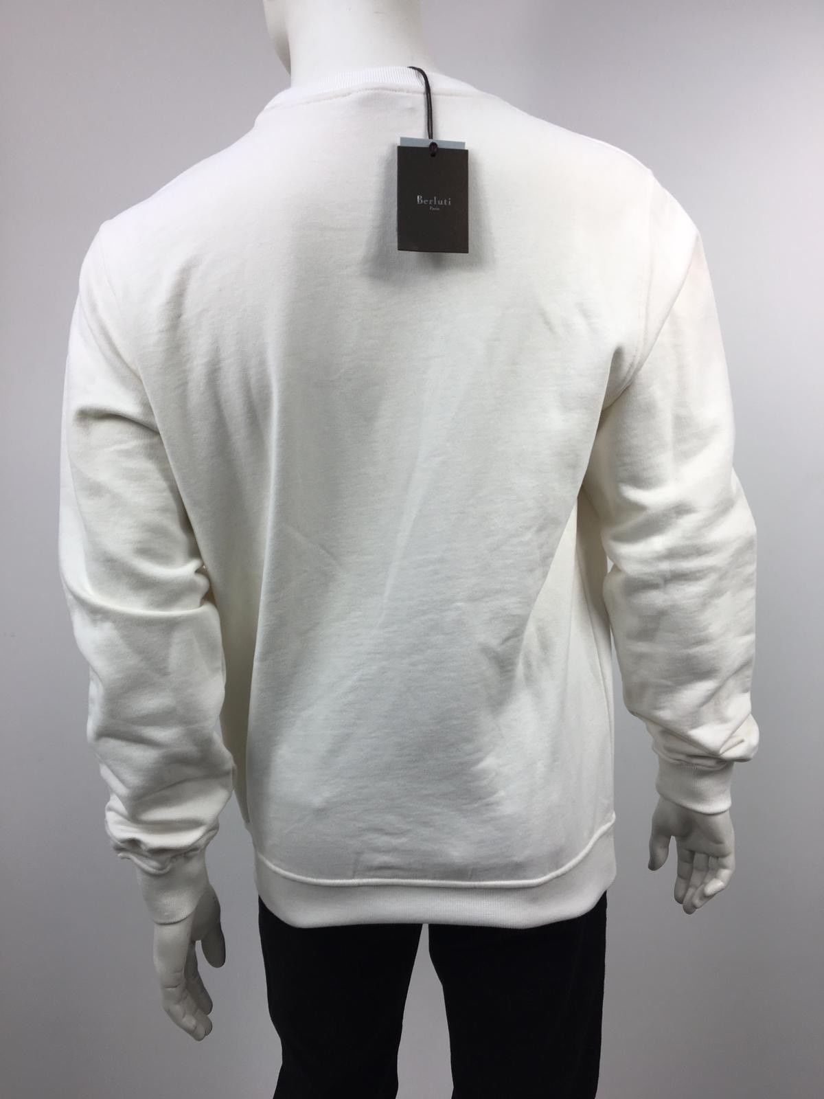 Berluti Men's Cream Cotton Logo Sweater – Luxuria & Co.