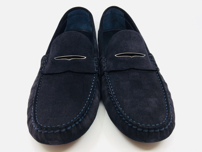 Louis Vuitton Shoe Navy Suede Loafer / Driving Shoe 38.5 / 8.5