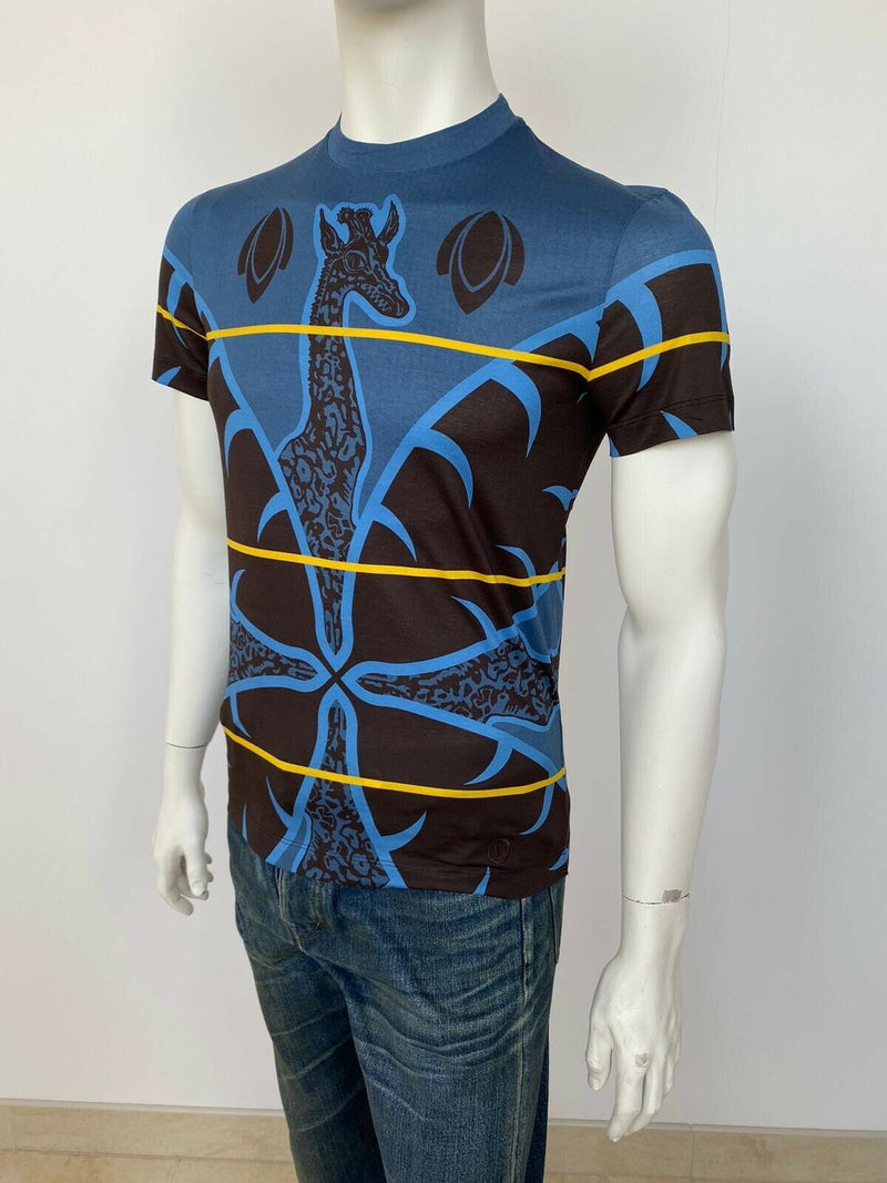 Louis Vuitton Silk Chapman Brothers Giraffe Print Shirt - Blue