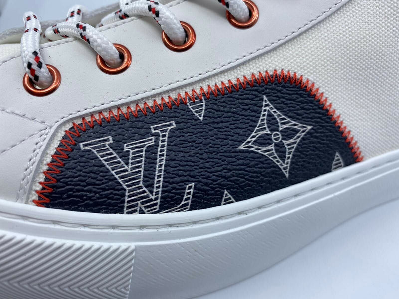 Louis Vuitton Men's White Canvas Tattoo Sneaker Boot Upside Down LV –  Luxuria & Co.
