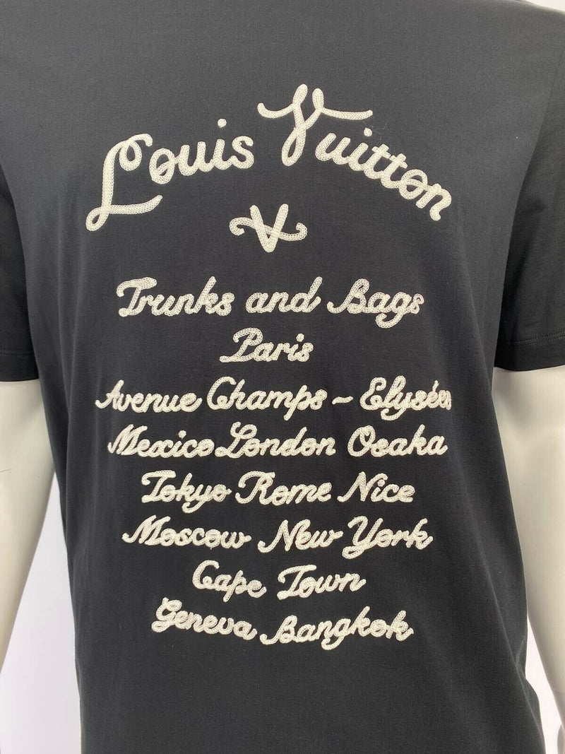 Louis Vuitton Black Cotton Logo Stamp T Shirt XS Louis Vuitton