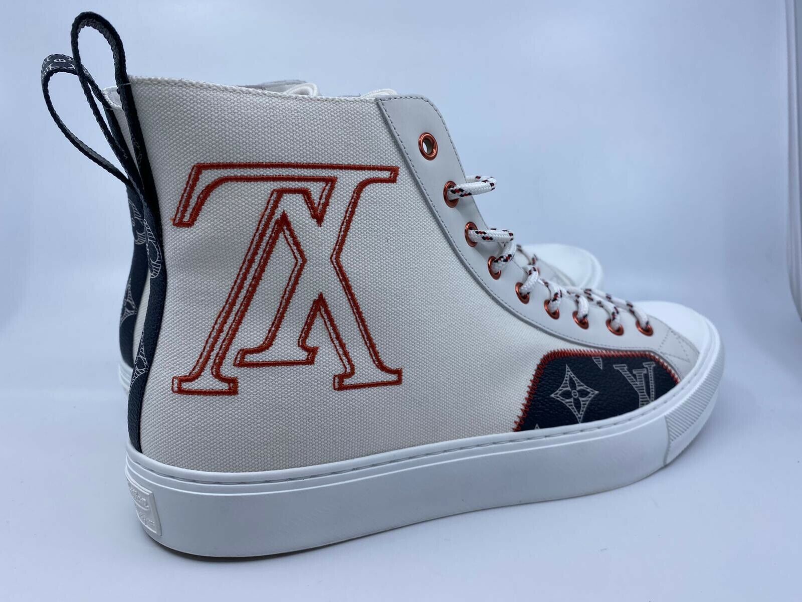 Louis Vuitton Men's Beige Canvas Tattoo Sneaker Boot Upside Down