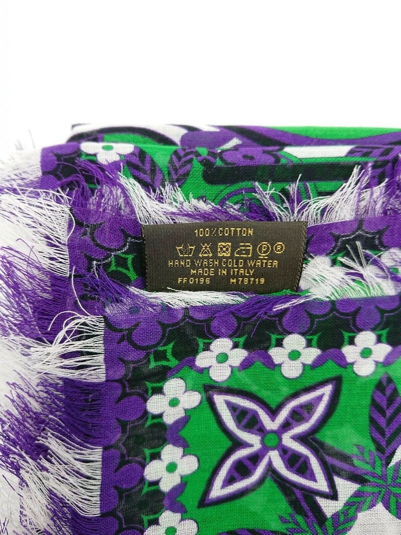 LOUIS VUITTON Knit Beanie Hat 100% Wool Purple Pink Monogram Flower LV Pom  Pom