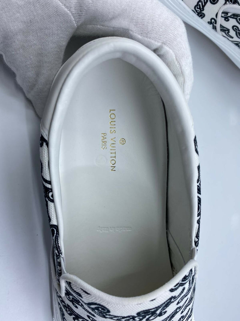 Louis Vuitton Men's White Trocadero Slip-On Louis V. Sneaker