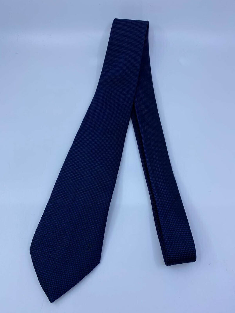 Louis Vuitton Uniformes Woven Navy Silk Tie - Luxuria & Co.