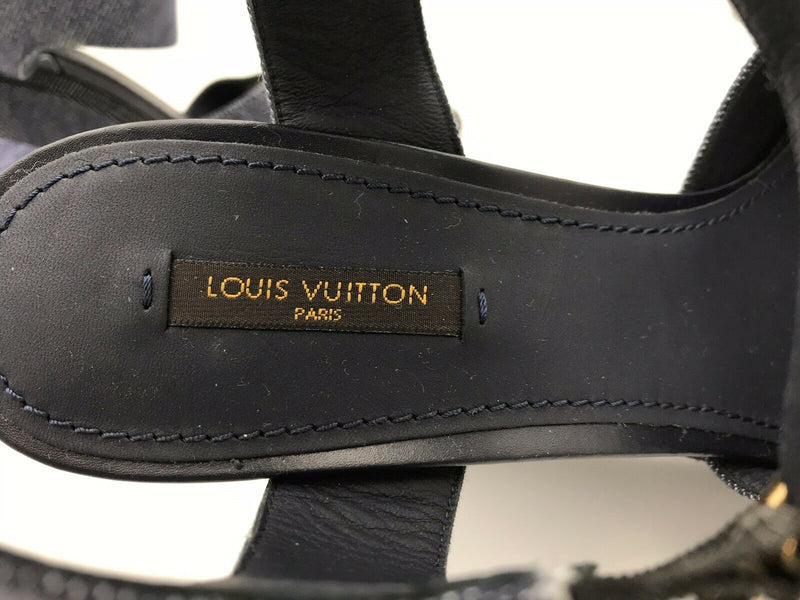 Louis Vuitton Denim Shore Wedge Sandal - Luxuria & Co.