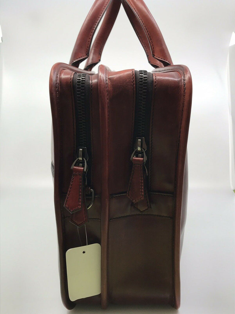 Berluti Deux Jours Large Leather Briefcase Vermillion - Luxuria & Co.