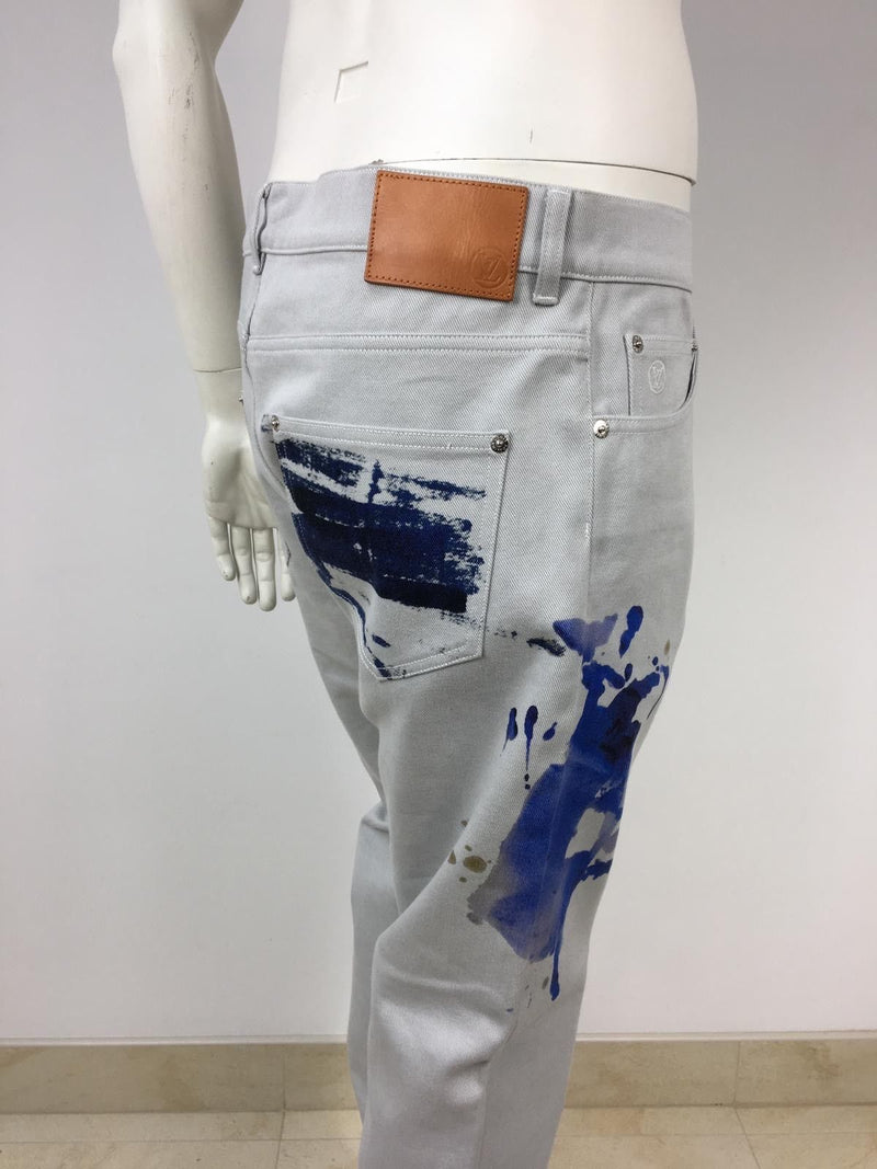 louis vuitton painted jeans