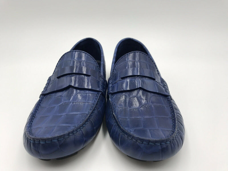 Louis Vuitton lv man shoes blue leather loafers high quality