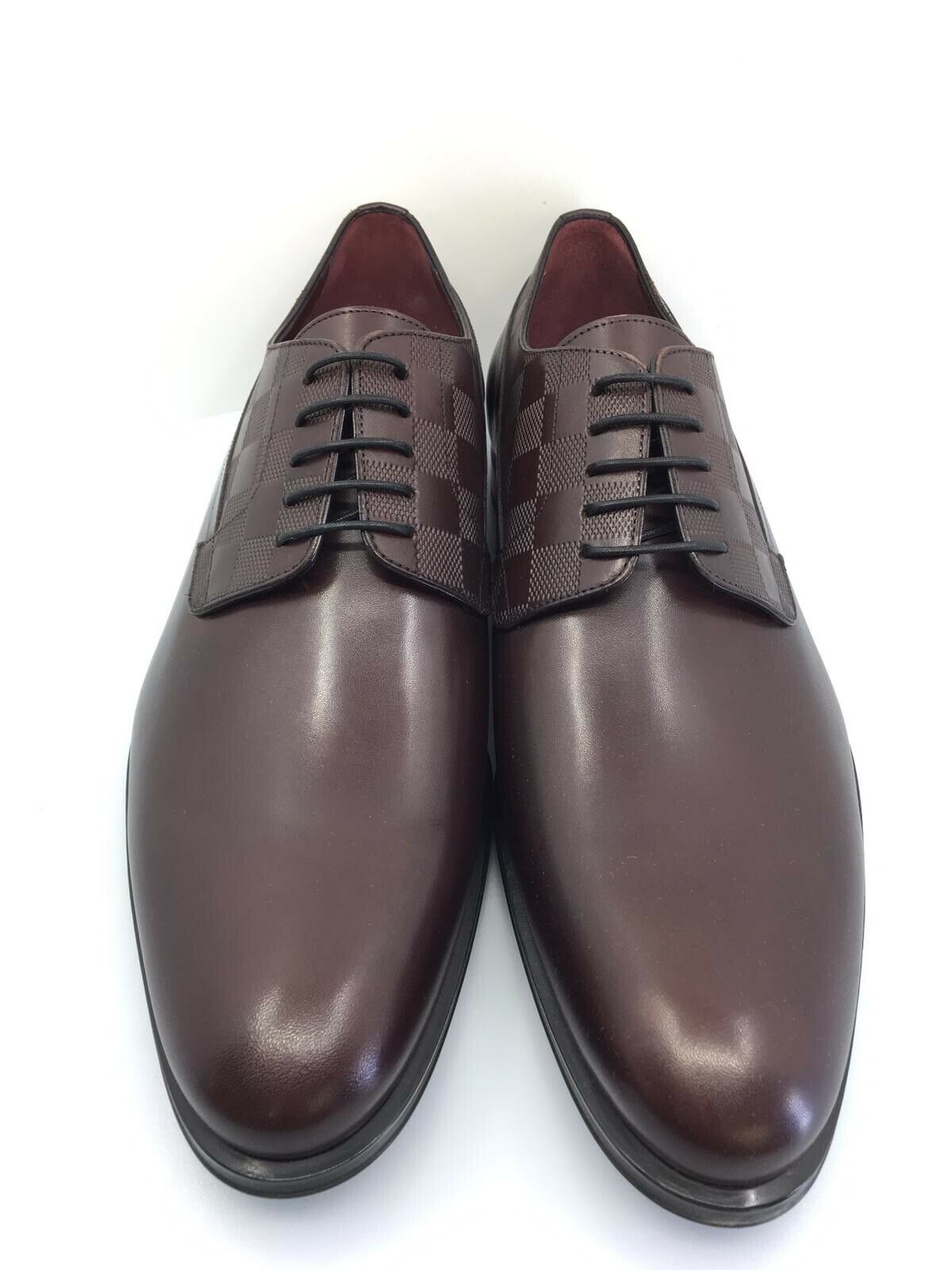 Louis Vuitton Damier Embossed Brown Leather Oxford Dress Shoes – Size 12 Louis Vuitton Oxfords | The RealReal main image 3