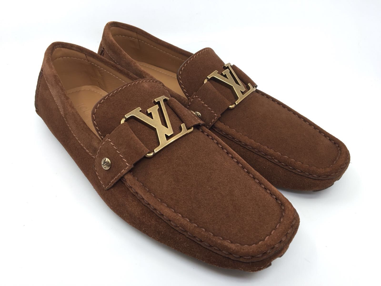 Louis Vuitton Men's Brown Suede Monte Carlo Car Shoe Loafer
