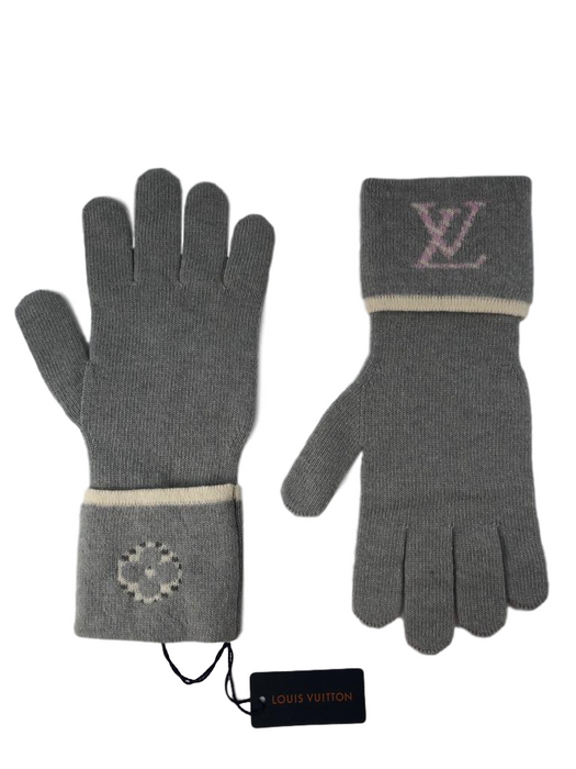 New Louis Vuitton Gants 3D Monogram Noir Black x Pink Women Gloves