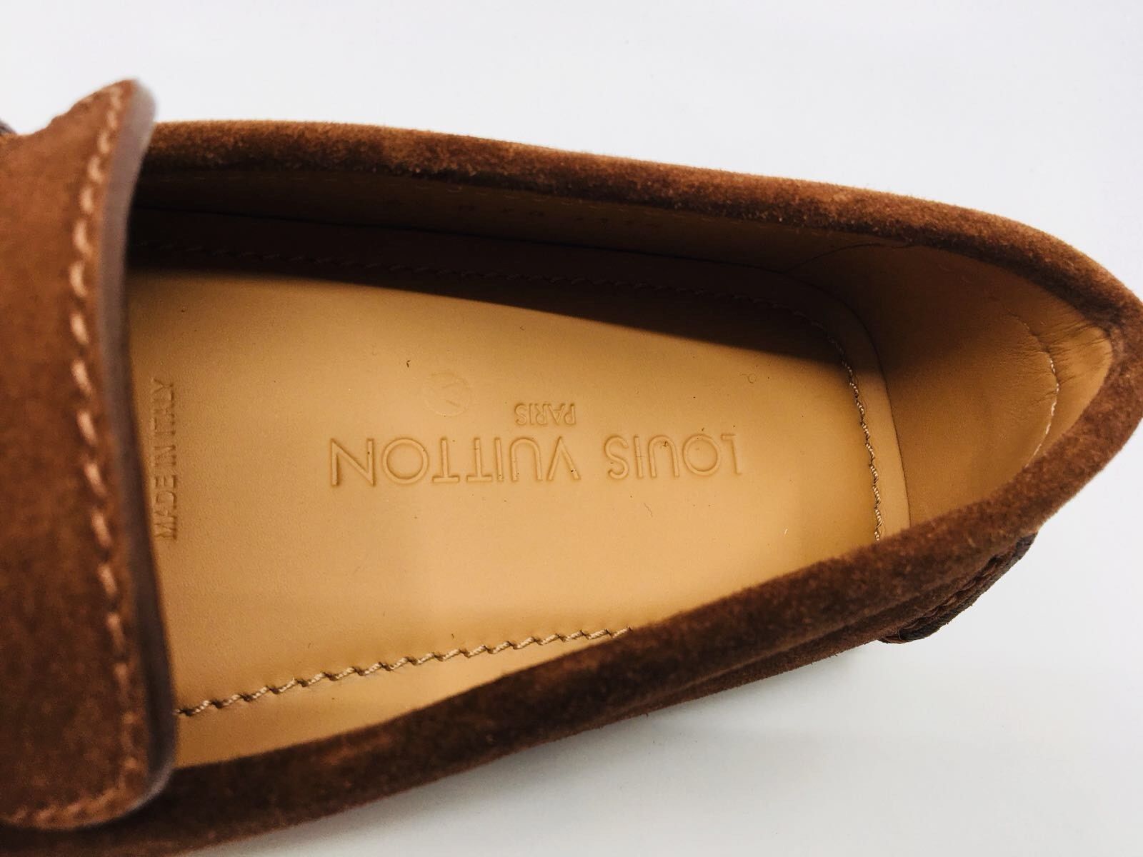 Louis Vuitton Men\'s Monte Carlo Brown suede Driver Loafers 8.5 *good condition!* LOUIS VUITTON Dark Brown Monte Carlo Moccasins Driving Shoes main image 3