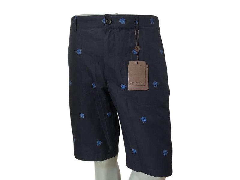 Louis Vuitton Monogram Denim Mini Shorts Navy. Size 36