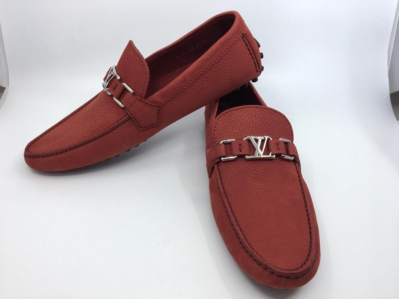 Louis Vuitton Hockenheim driving moccasin grained red leather 9 US