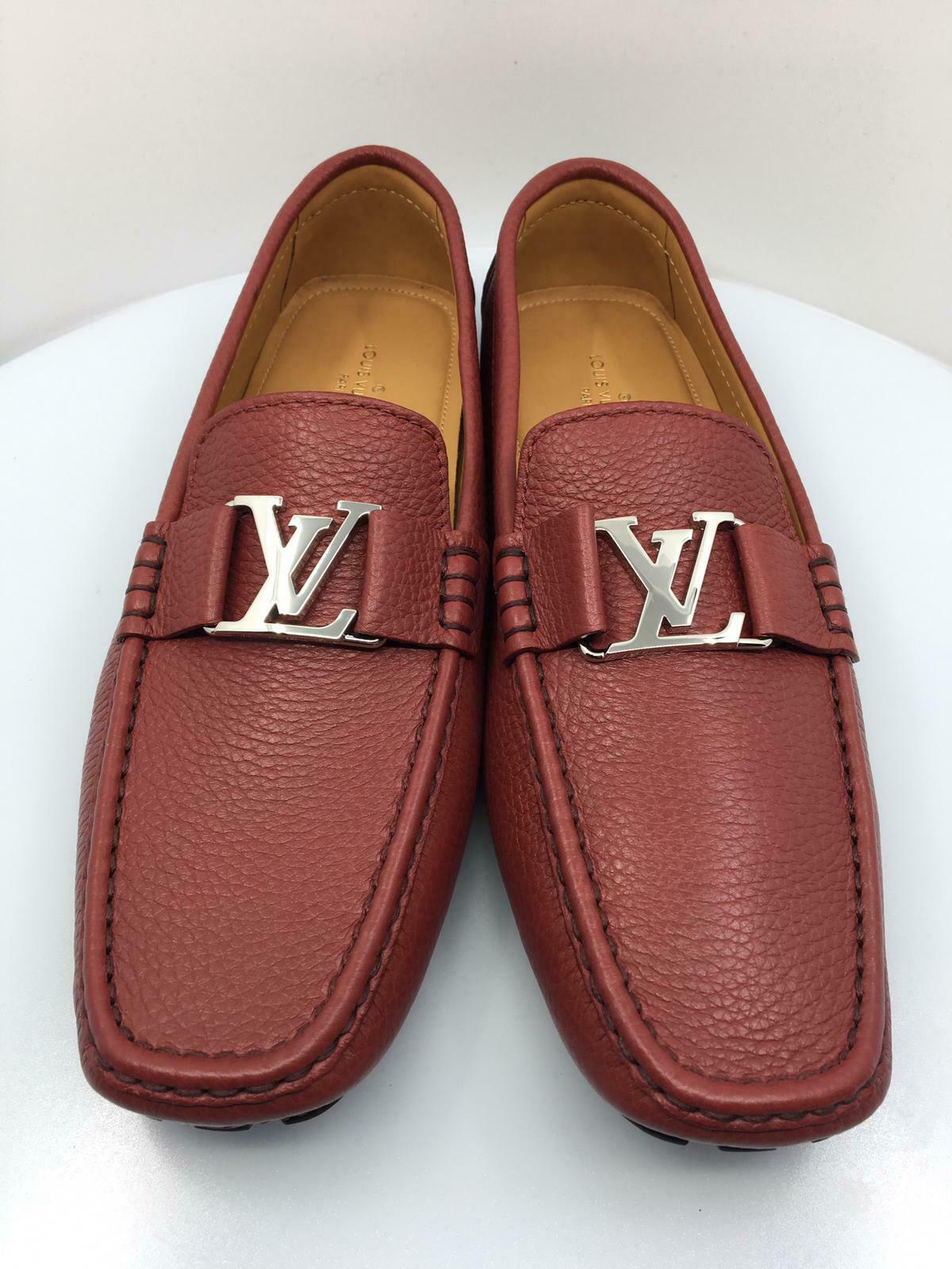 louis vuitton red dress shoes LOUIS VUITTON Driver Moccasin Shoes 'Red Monogram' 1AAPY6