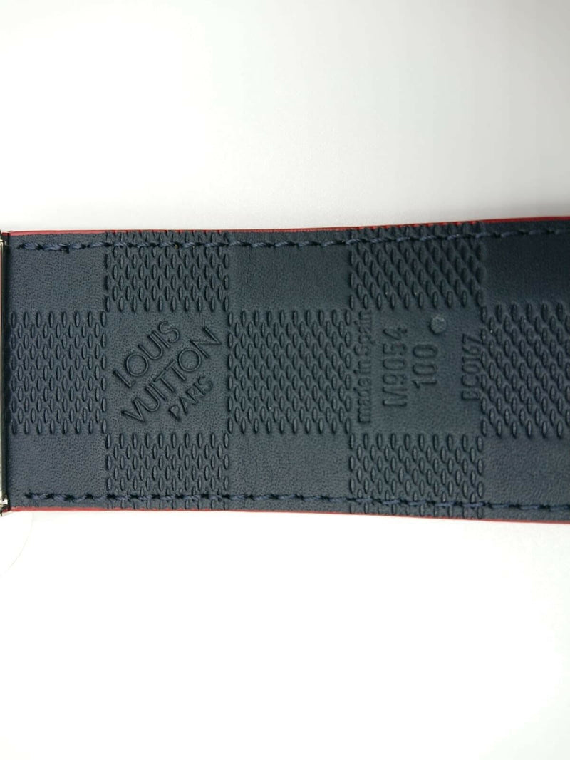 Louis Vuitton Men's Navy Reversible Damier Graphite Map Belt size  36" / 90 cm
