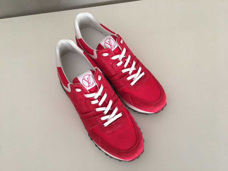 Louis Vuitton Red Suede and Calf Hair Run Away Sneakers Size 38.5 Louis  Vuitton | The Luxury Closet