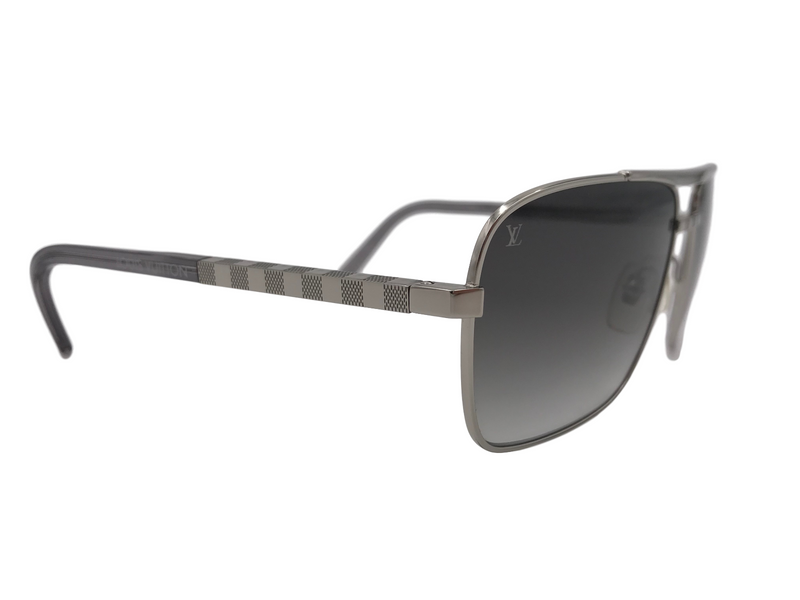Louis Vuitton Silver Tone Damier / Grey Gradient Z0260U Attitude Pilot  Sunglasses