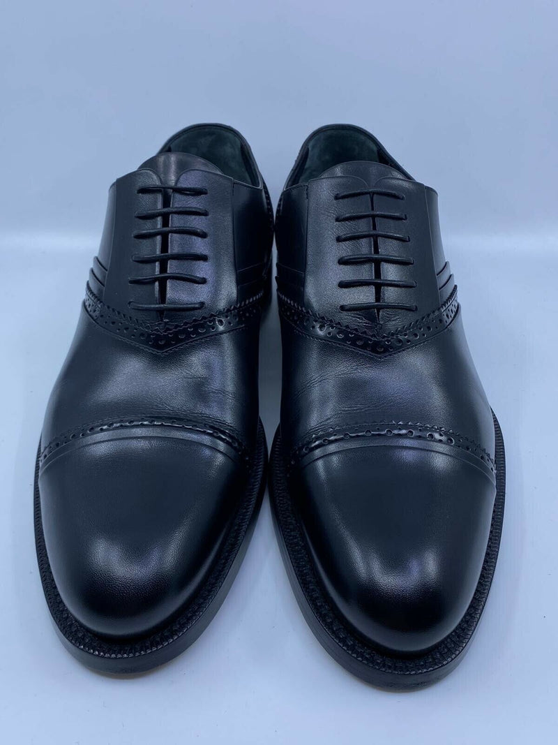 LOUIS VUITTON Richelieu Black Epi Lace ups Men's Dress Shoes Size 8.1/
