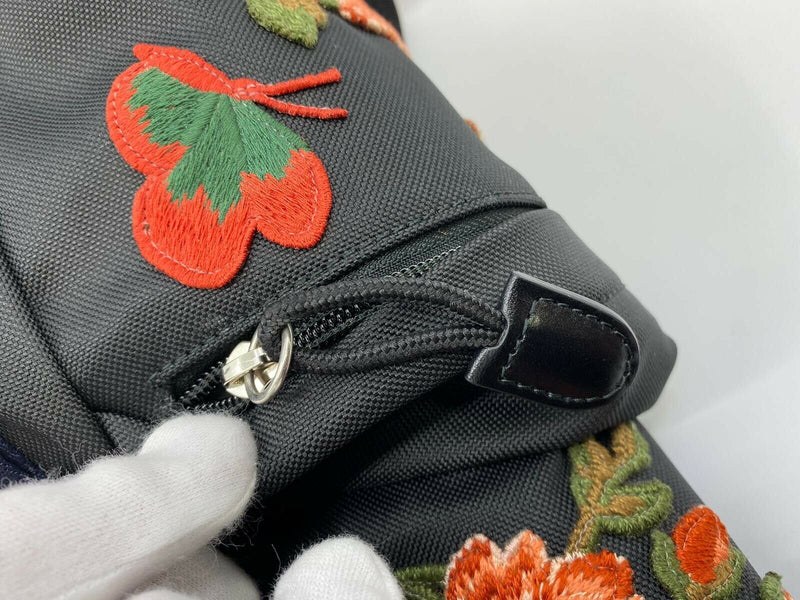 Gucci Black Tiger Embroidered Backpack