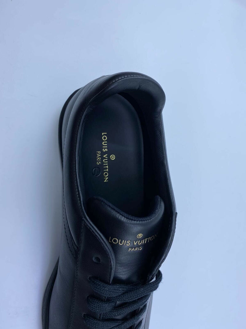 Louis Vuitton Black Leather Luxembourg Sneakers Size 45 at 1stDibs