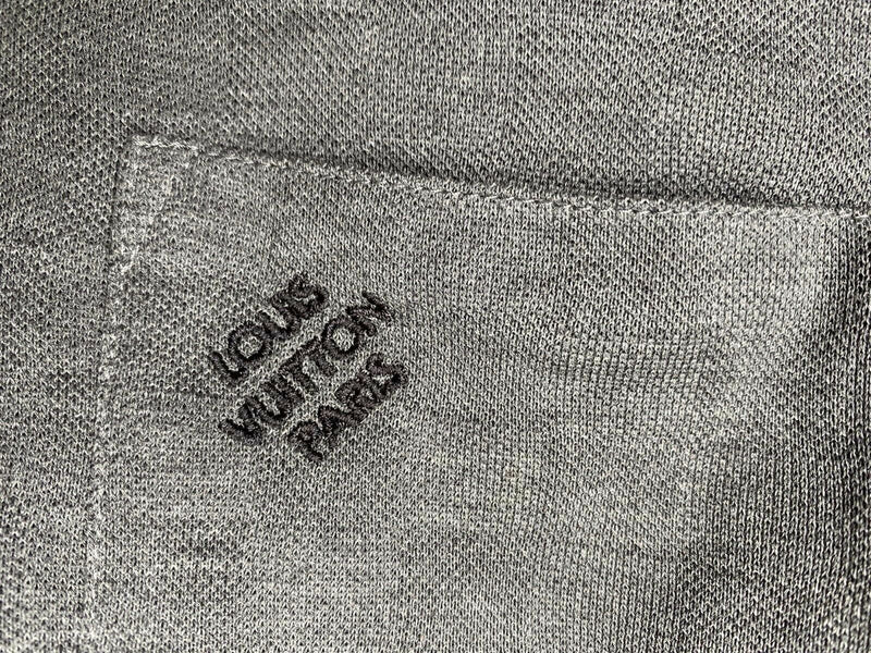 Louis Vuitton Men's Gray Cotton Classic Damier Pique Polo