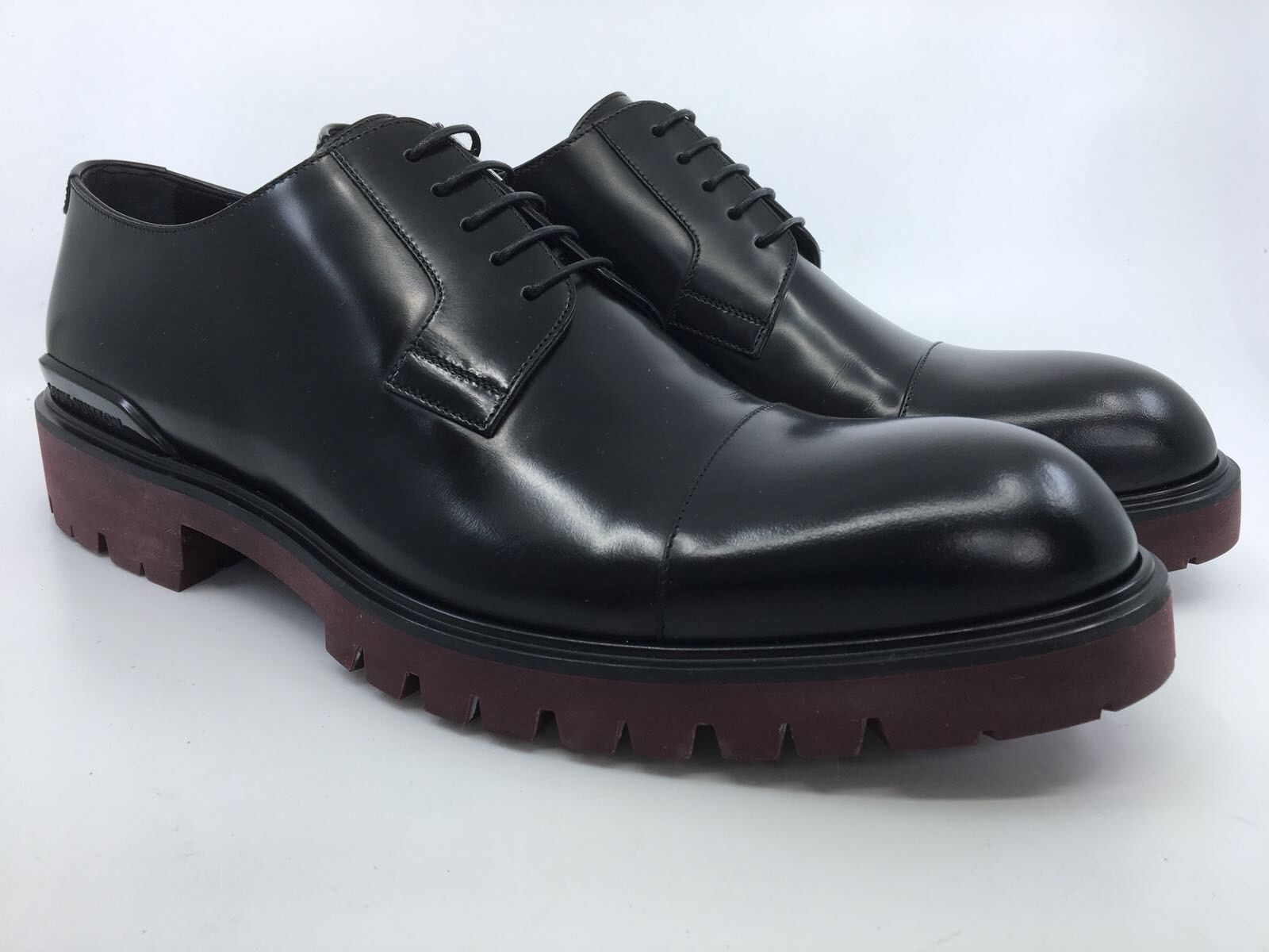 Louis Vuitton Men's Black Leather Officer Derby Shoe