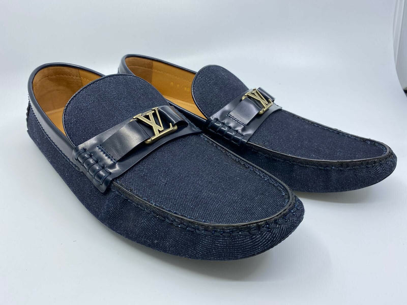 Louis Vuitton Men's " Damier " Leather Loafers LV Size 9.5  US 10.5 ***