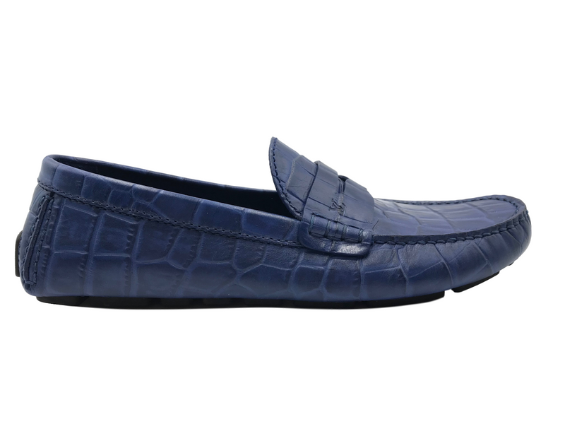 Louis Vuitton Black Croc Embossed Leather Slip on Sneakers Size 40.5 Louis  Vuitton