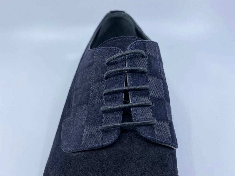 Louis Vuitton derby damier formal shoes blue shimmer 7.5 LV or 8.5