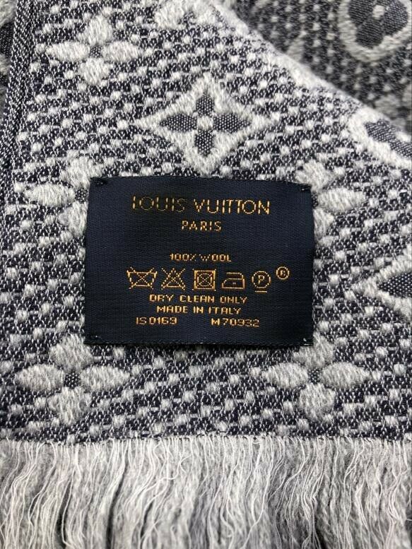 LOUIS VUITTON Wool Monogram Classic Scarf Charcoal Grey 1256205