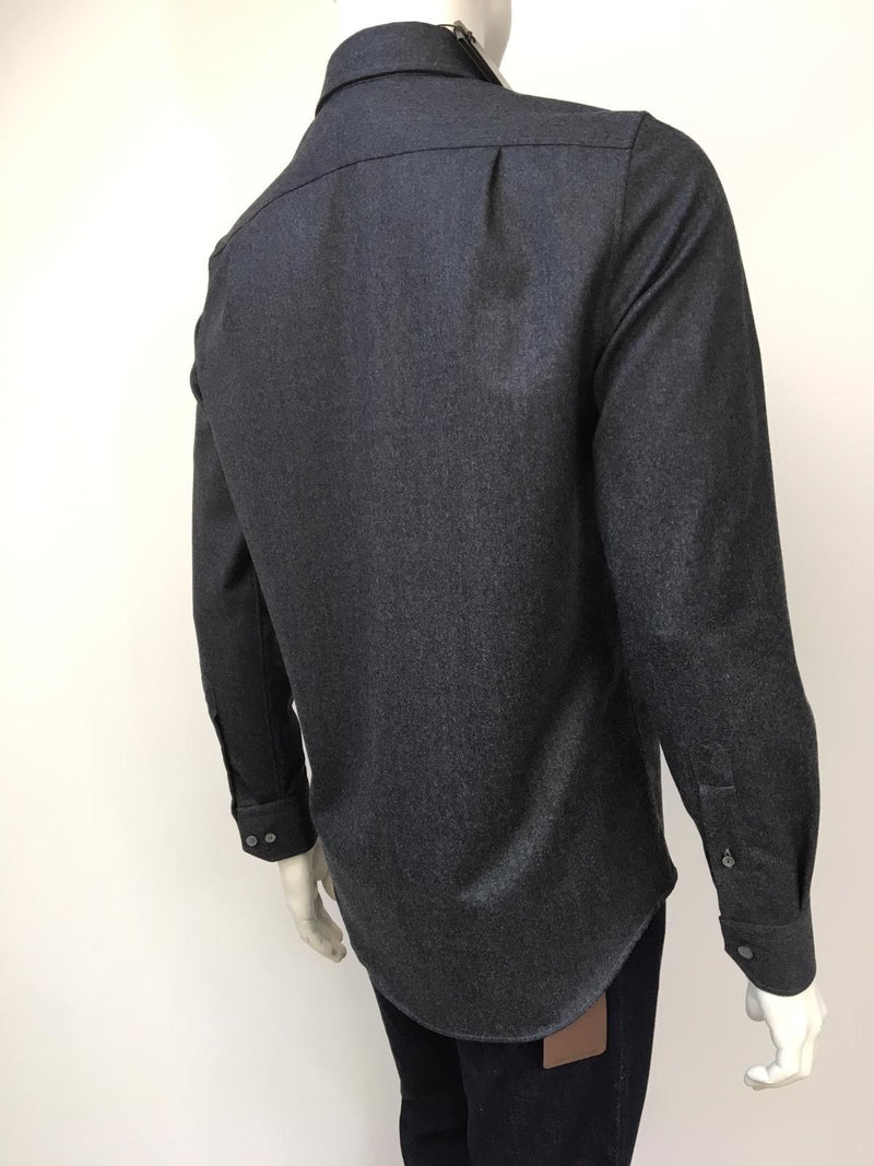 Berluti Men's Gray Wool Flannel Open Shirt – Luxuria & Co.