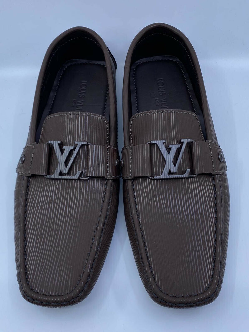 Louis Vuitton Men's Blue Epi Leather Moccasin Car Shoes Loafers 8 Rubber  Soles