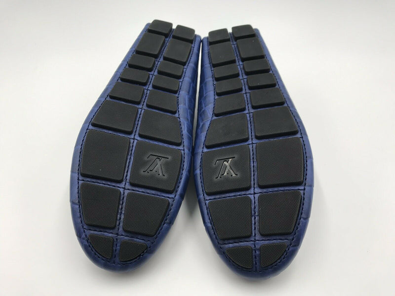 Louis Vuitton $870 men's blue white leather shade car shoe, loafers,  8.5