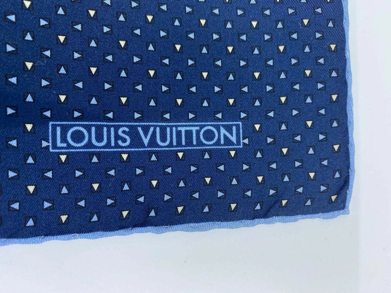 Louis Vuitton Blue Monogram Denim Pattern Silk Square Scarf Louis