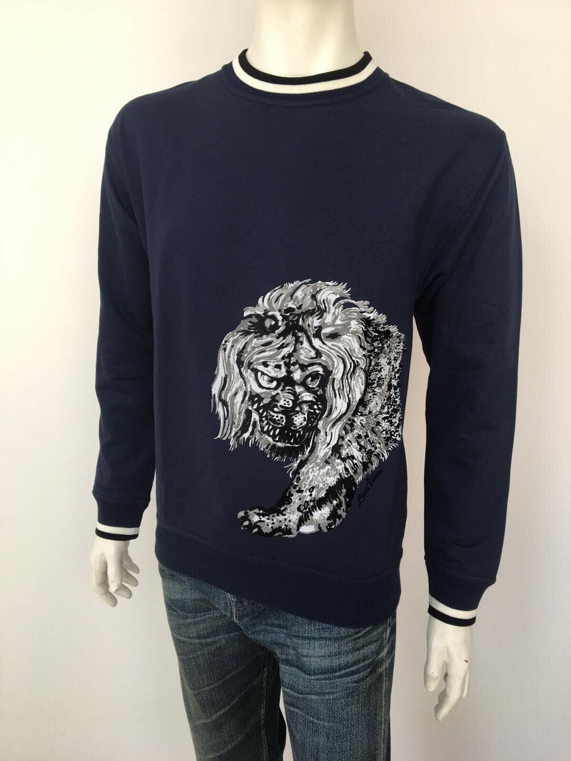 Louis Vuitton Men's Navy Cotton Chapman Lion Sweater – Luxuria & Co.