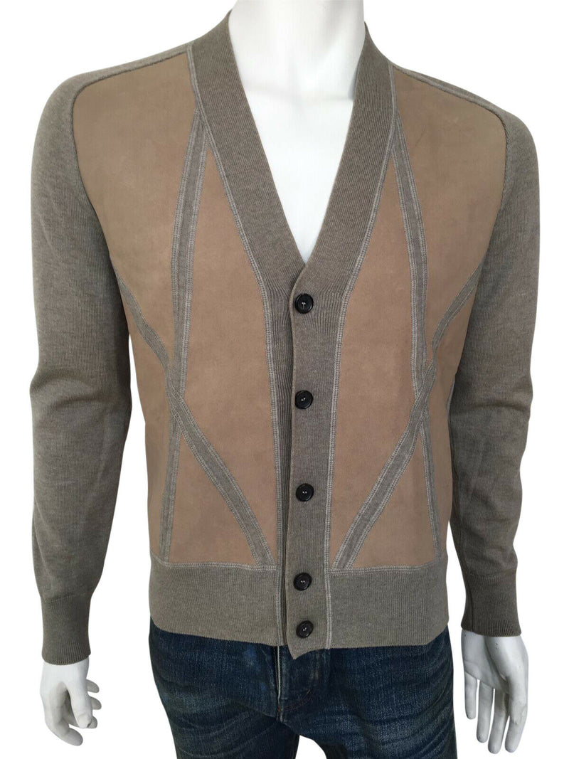 Louis Vuitton Leather Front Wool Sweater Cardigan