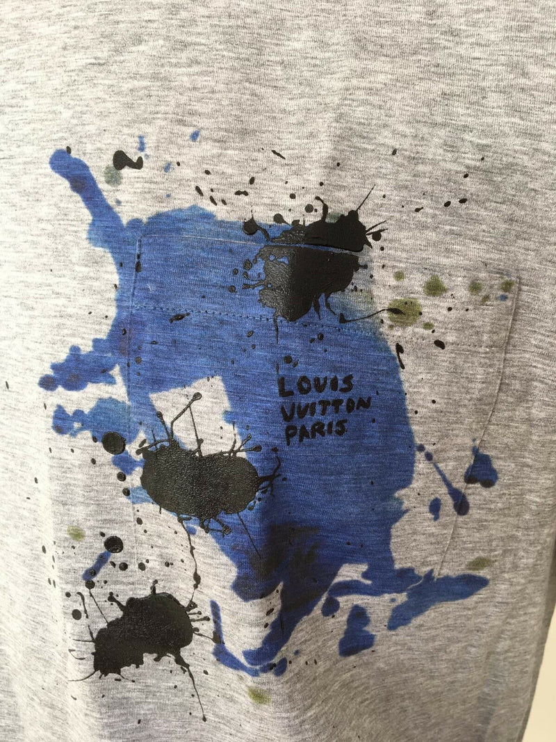 Louis Vuitton Men's Blue Cotton Damier Pocket Crewneck T-Shirt – Luxuria &  Co.