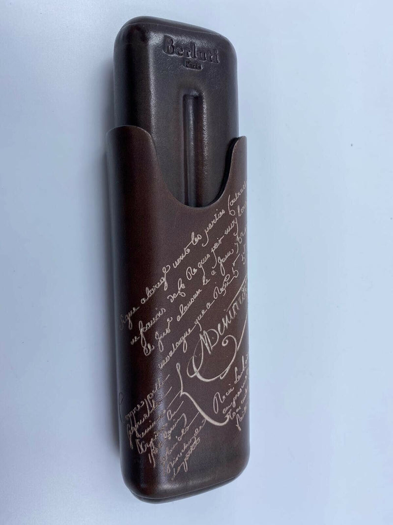 Engraved Venezia Calf Leather Two-Cigar Case – Luxuria & Co.