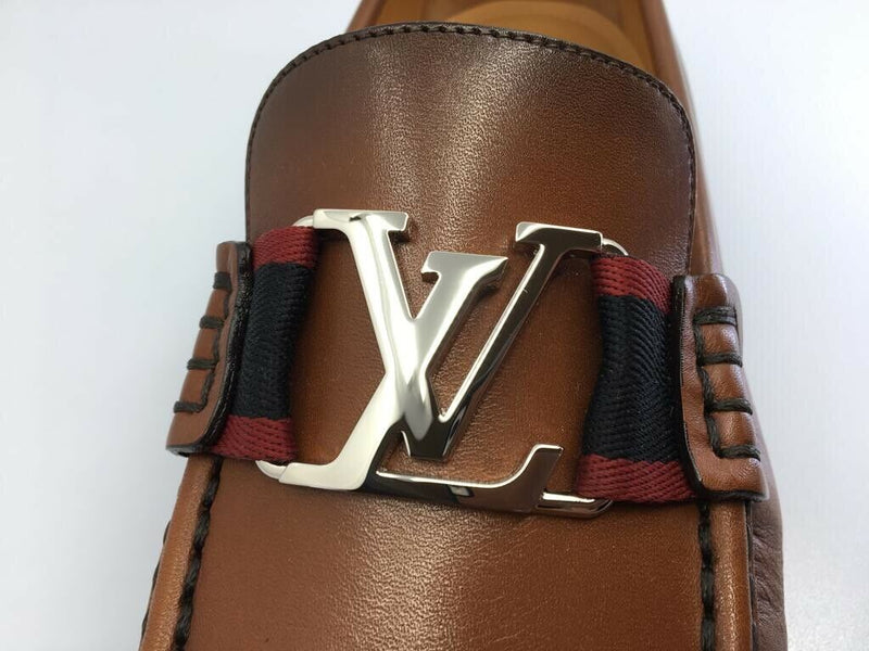 Louis Vuitton Calfskin Mens Montaigne Loafers 10.5 Brown